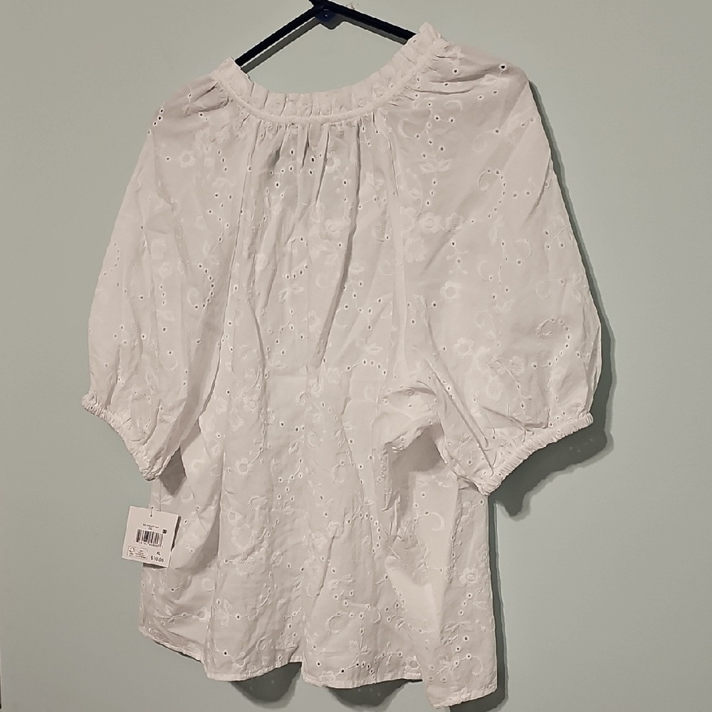 Falls Creek White Eyelet Women's Top. Size Xl. Nwt. - Picture 5 of 5